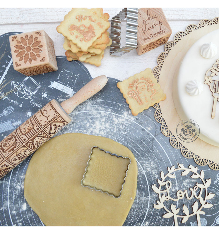 Rouleau empreintes bois Feuilles tropicales