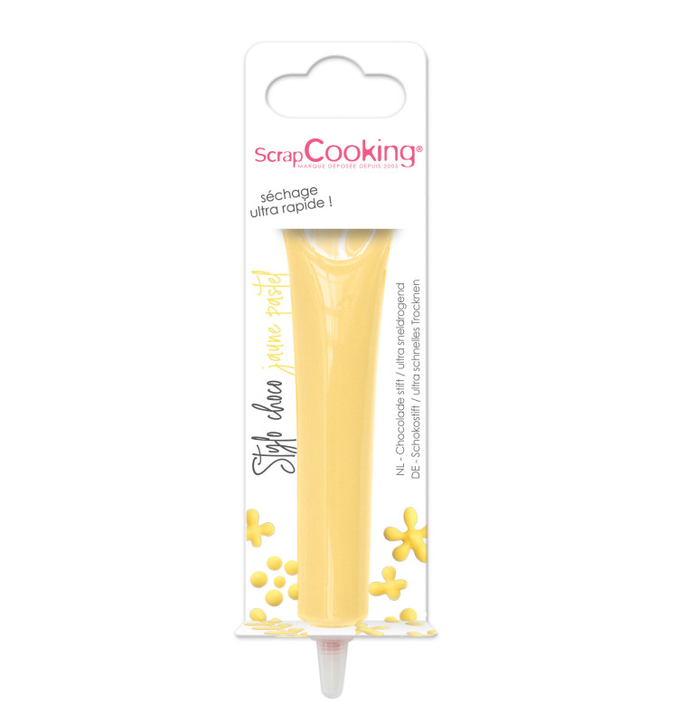 Stylo alimentaire goût choco - jaune pastel