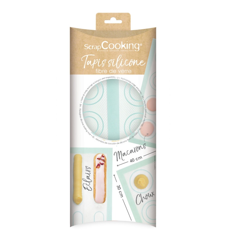 Tapis silicone en fibre de verre choux/éclair/macaron