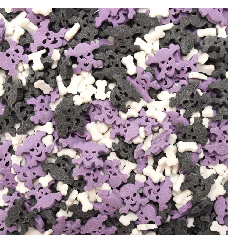 Décors sucrés os et tête de mort 50g