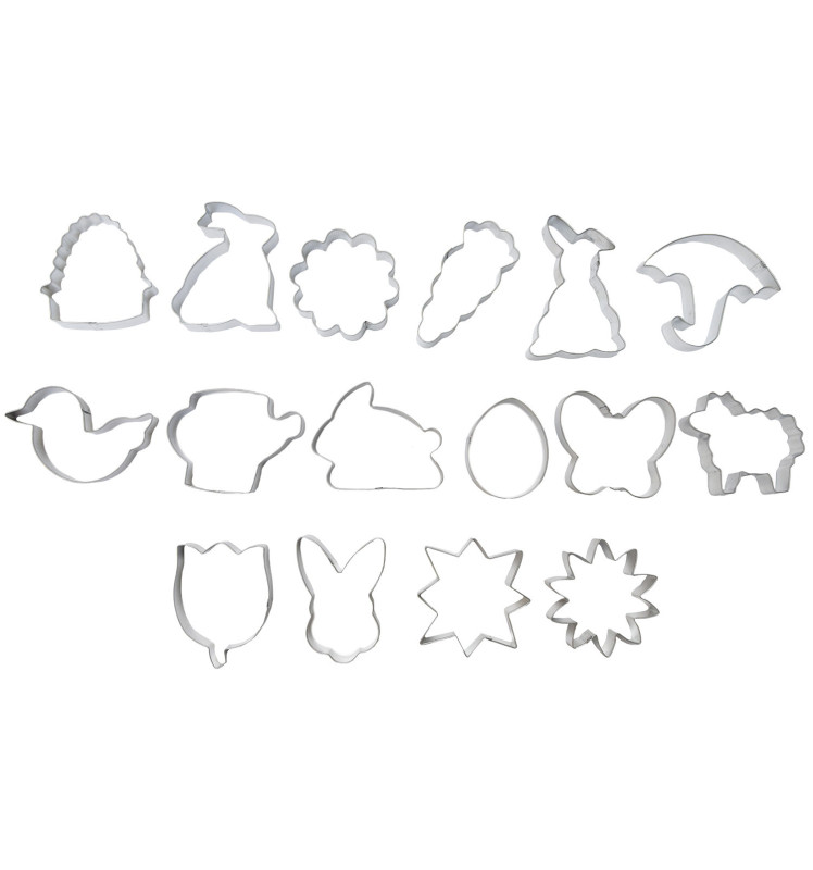 Seau 16 emporte-pièces acier Nature