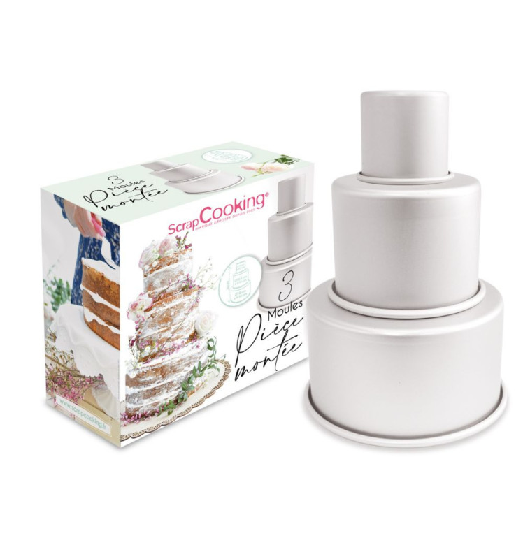 3 moules pièce montée
