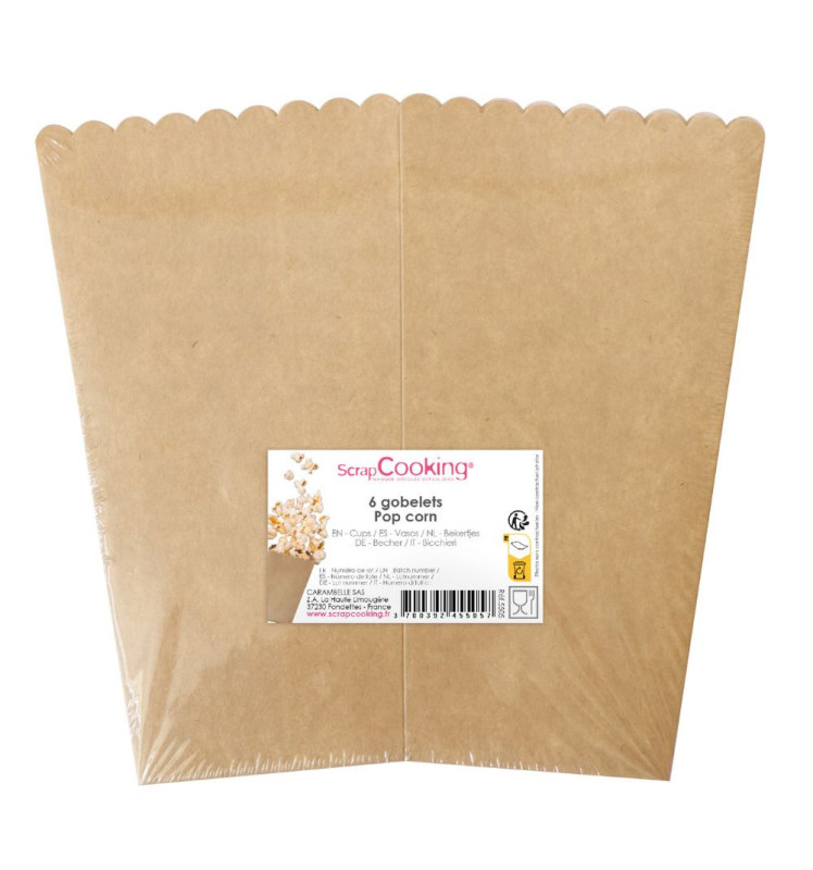 6 Gobelets pour Pop corn