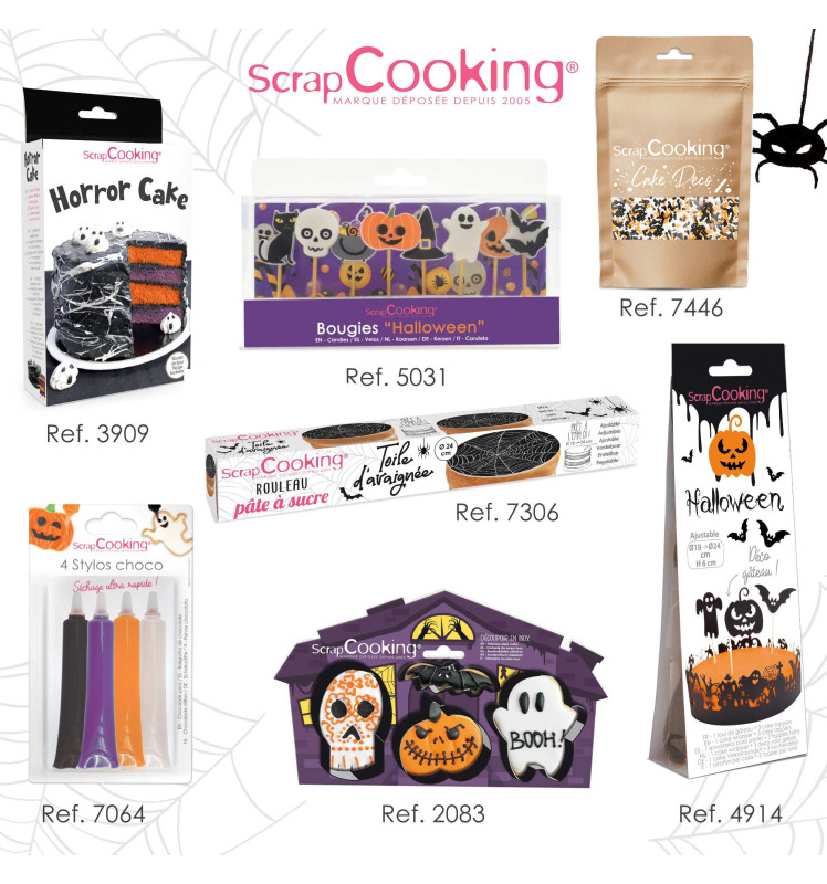 Décors sucrés vermicelles orange/noir/blanc 80g