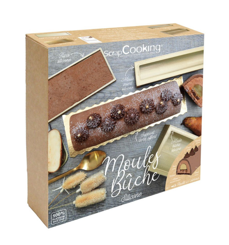 Coffret Bûche de Noël Silicone - Recettes, moules & ustensiles