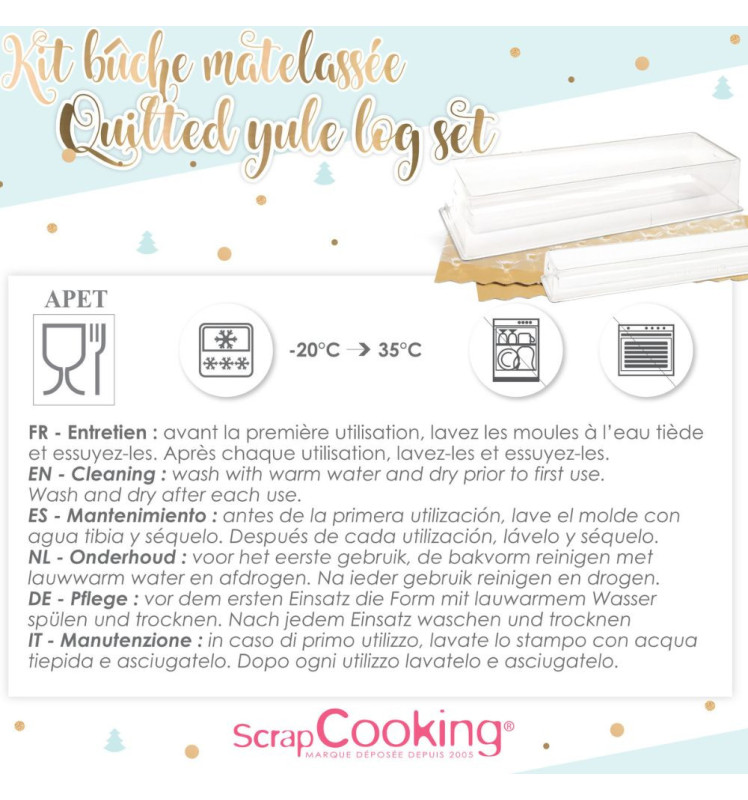 Coffret Bûche de Noël Matelassée - Recettes, moules & tapis empreinte