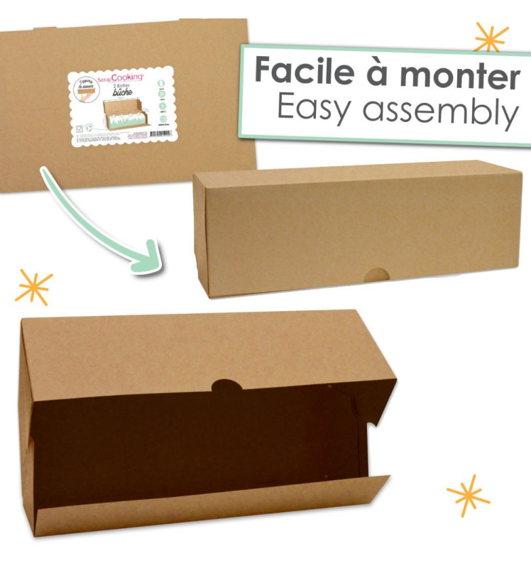2 boites de transport à cakes/bûches 35x11x11 cm