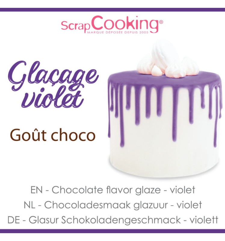 Glaçage violet goût choco - Drip cake