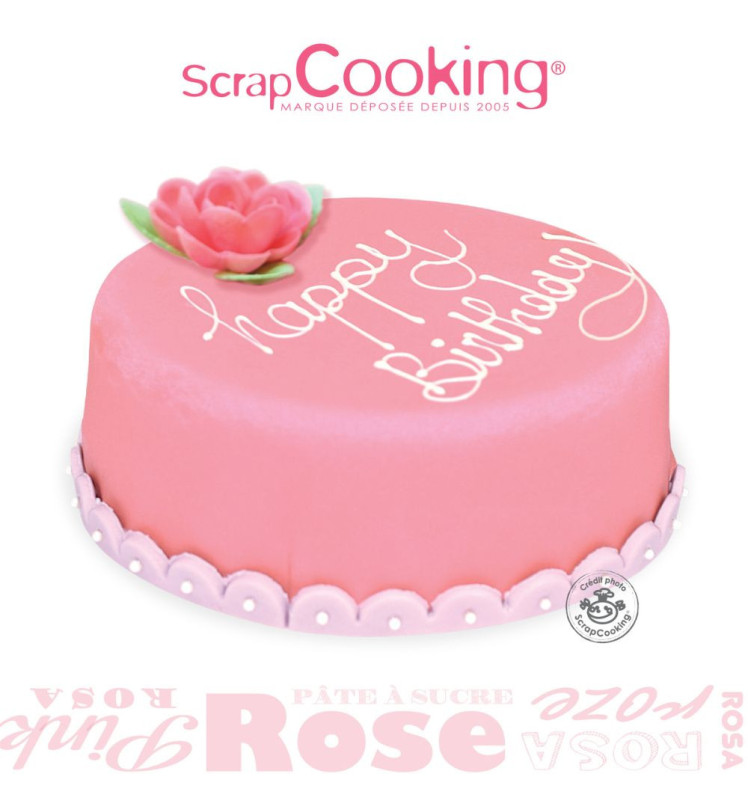 Pâte à sucre rouleau rose 36 cm