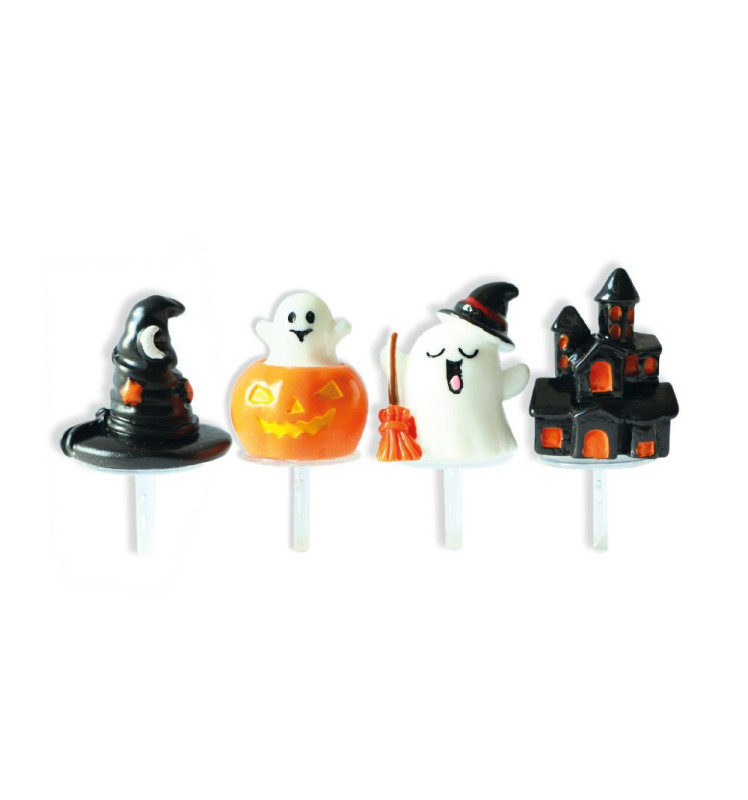 4 cake toppers pour déco Halloween