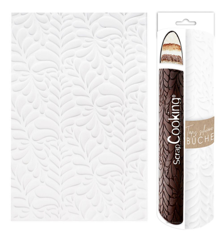 Tapis silicone pour décoration bûche en empreinte 3D