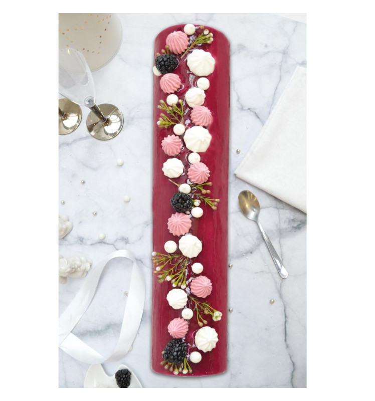 Coffret Bûche de Noël XXL - Moule Inox & feuilles rhodoïd