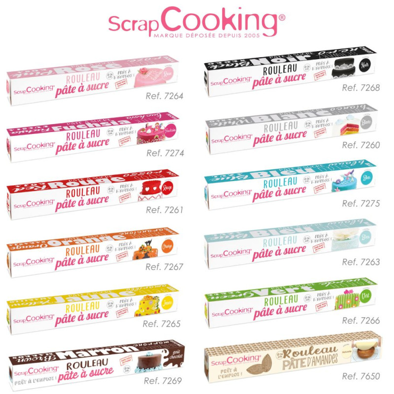 Rouleau de pâte à sucre orange  36 cm