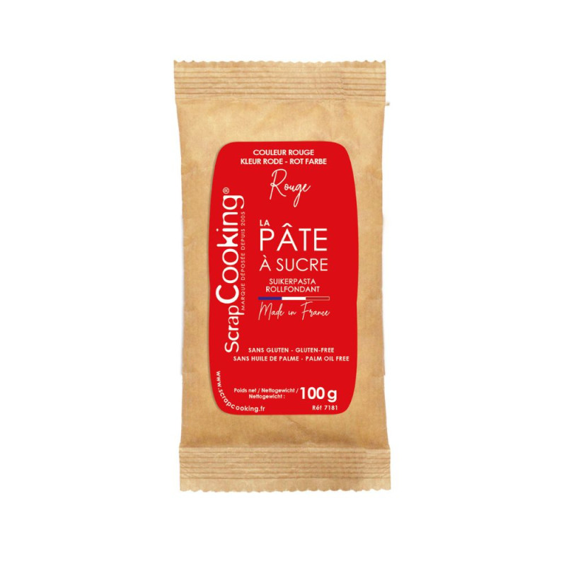 Pâte à sucre rouge 100g