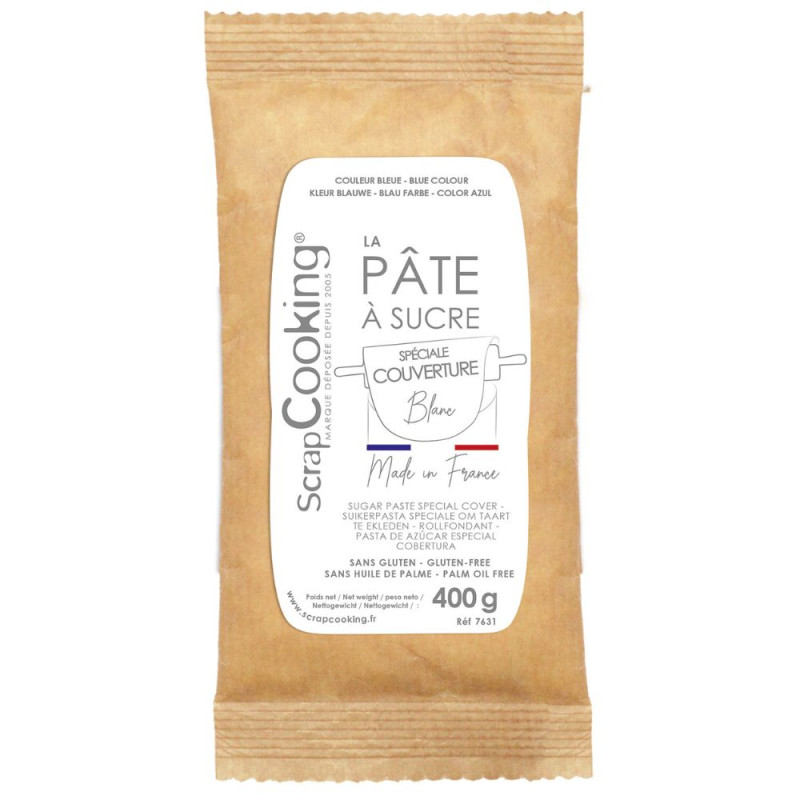 Pâte à sucre de couverture blanche - 400g