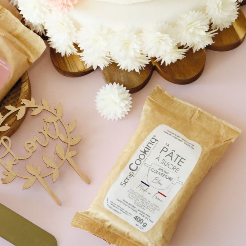 Pâte à sucre de couverture blanche - 400g