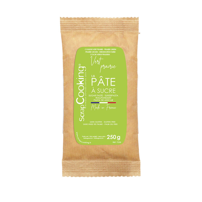Pâte à sucre vert prairie 250g