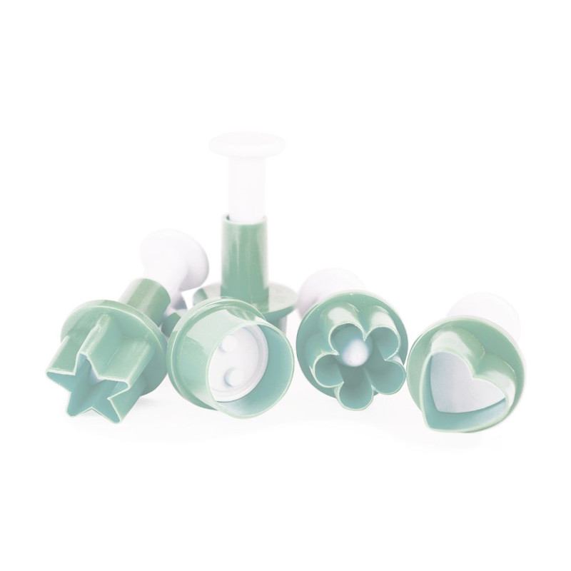 Lot emporte-pièces éjecteurs pour pâte à sucre x5