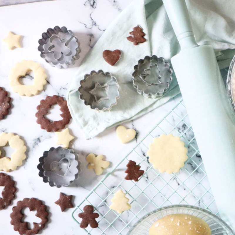 Emporte-pièces inox pour biscuits Linzer x4