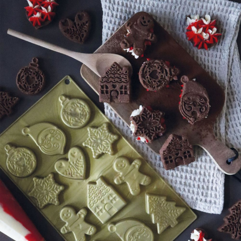 Moule silicone pour biscuits de Noël