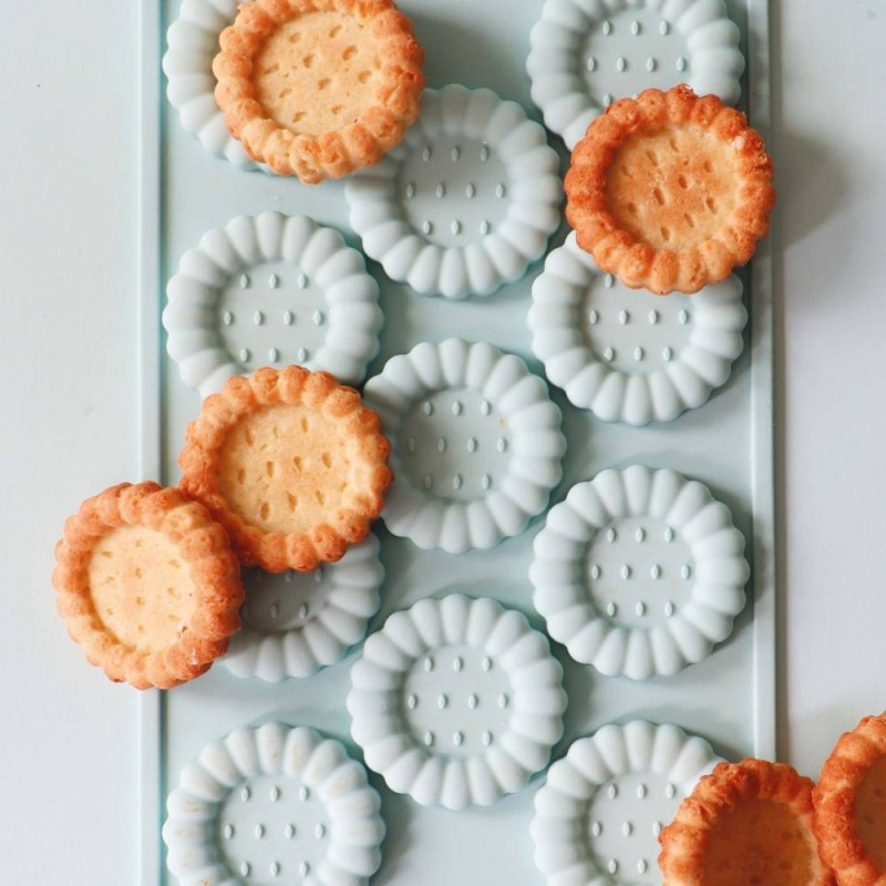 Moule silicone antiadhérent tartelettes et biscuits