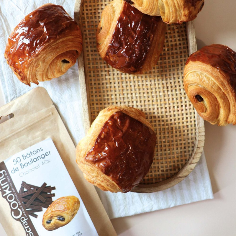Bâtons boulanger pour pain au chocolat 40% cacao