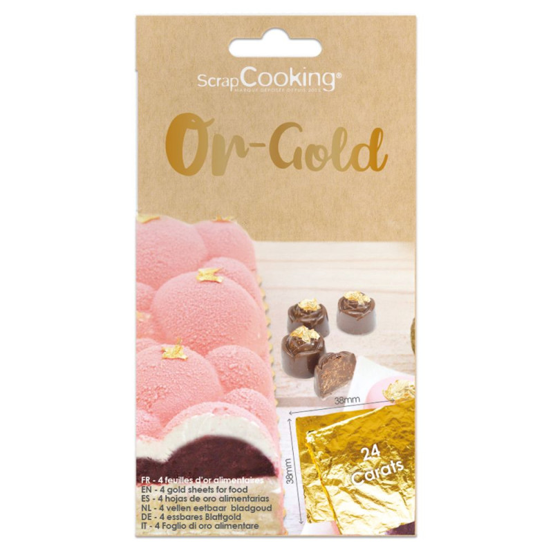 Pack of 4 edible gold leaves 24 carat