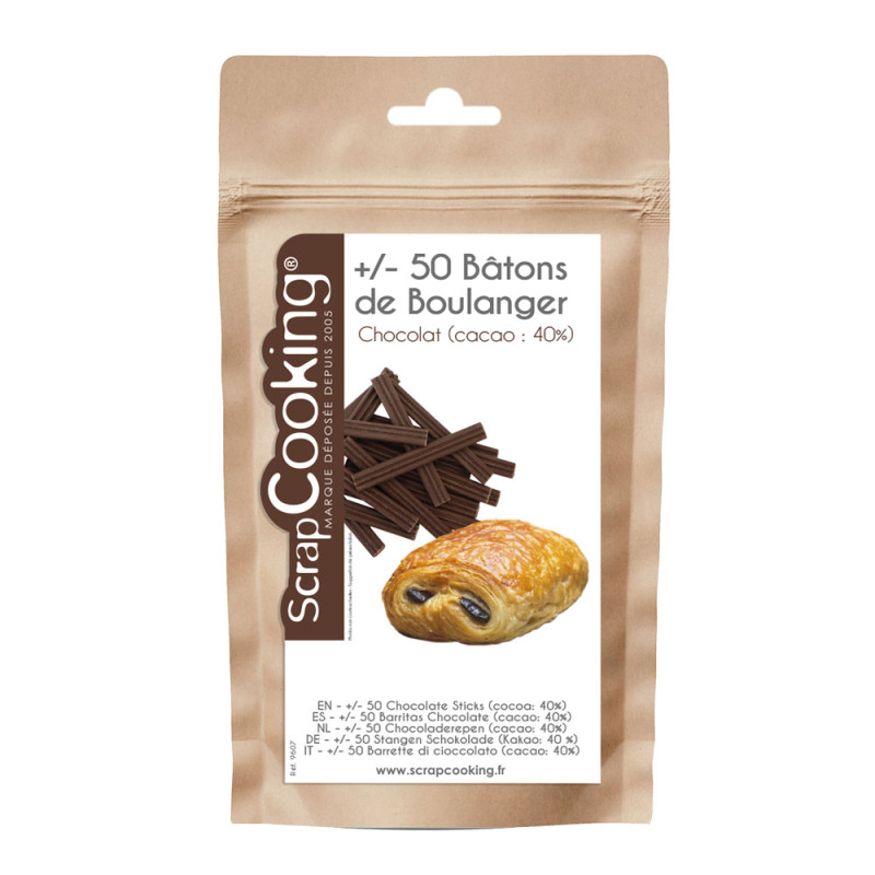 Bâtons boulanger pour pain au chocolat 40% cacao