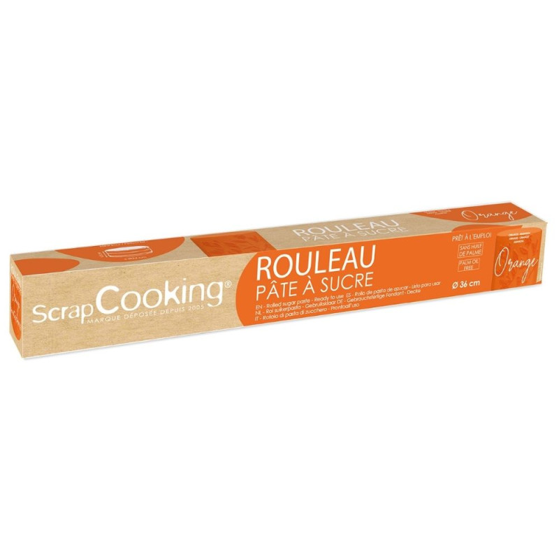 Rouleau de pâte à sucre orange  36 cm