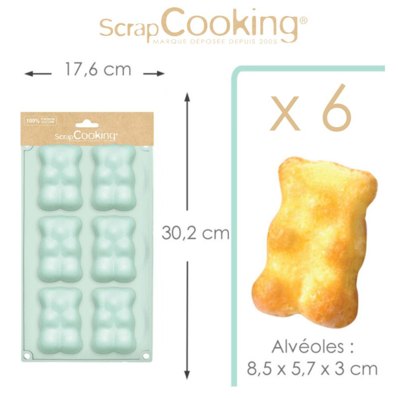 Moule en silicone gâteau oursons - 6 empreintes