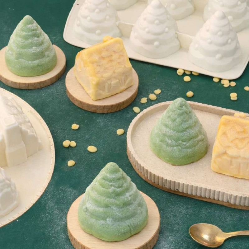 Moule silicone 3D sapins de Noël - 6 empreintes
