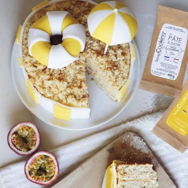Pâte à sucre de couverture blanche - 400g