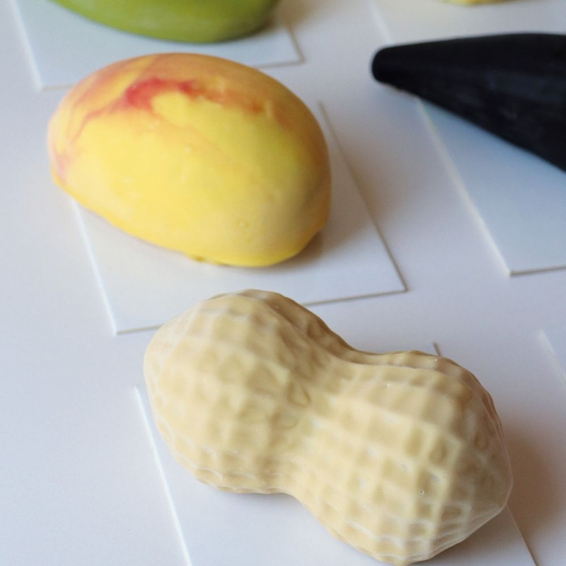Moule silicone trompe-l’œil cacahuète - 6 empreintes
