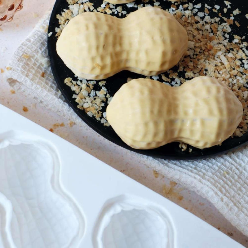 Moule silicone trompe-l’œil cacahuète - 6 empreintes