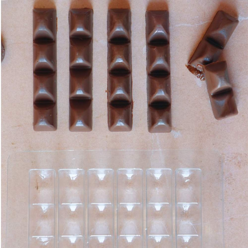 Moule barres chocolatées croustillantes et noisette