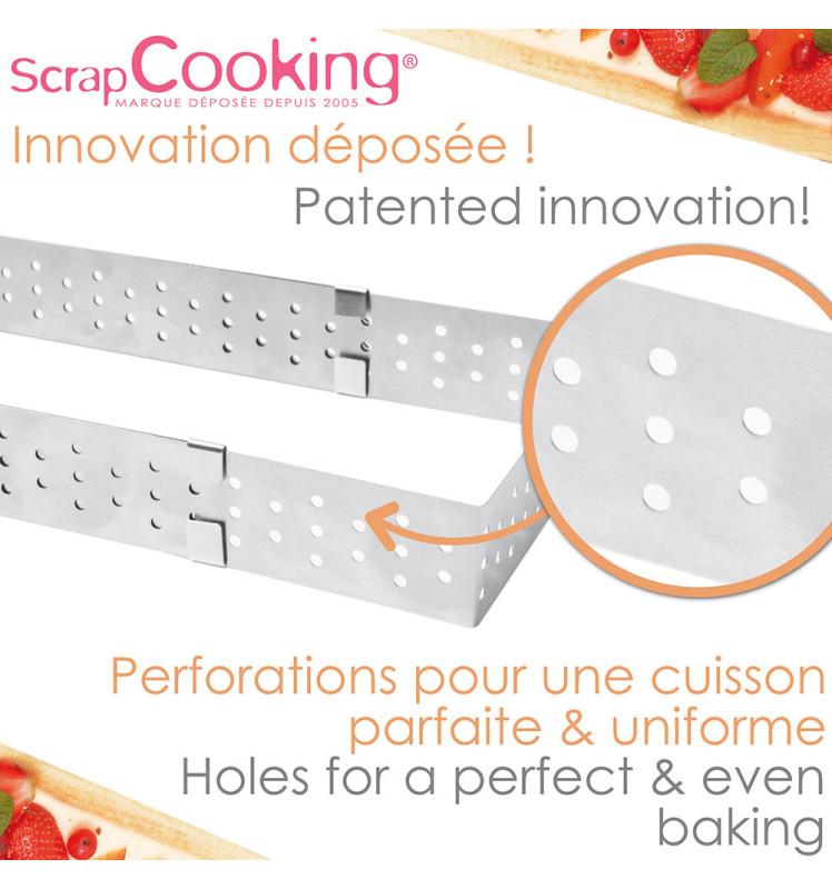 Cadre à tarte perforé extensible inox