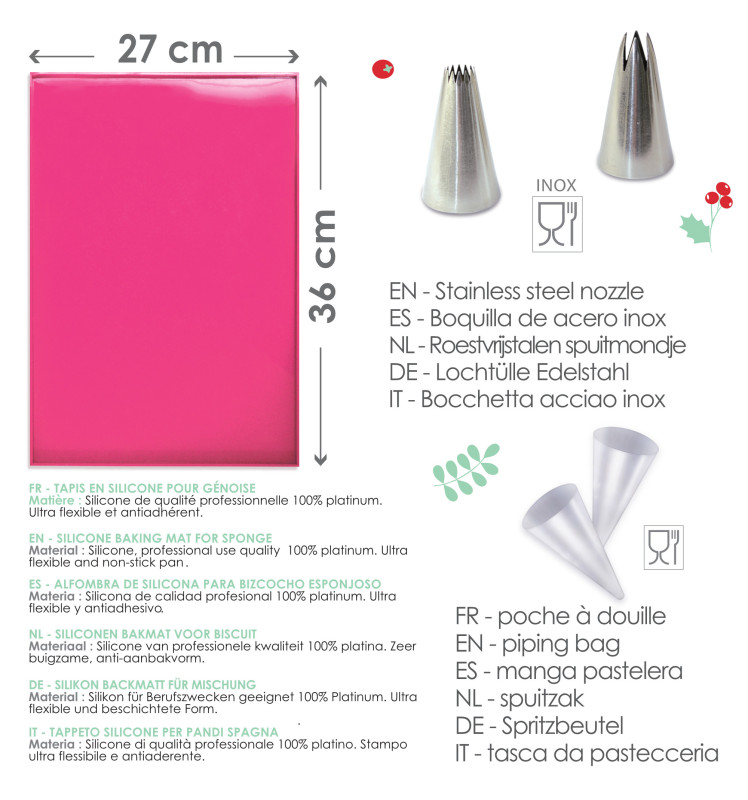 Coffret Bûche de Noël Roulée - Recettes, moules & douilles