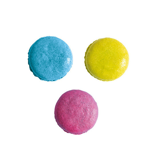 3 colorants en poudre bleu, vert, pourpre