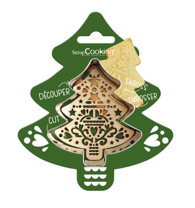 Cookie cutter + wood embosser Fir tree - ScrapCooking®