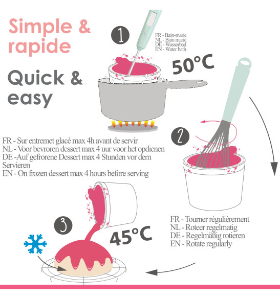 Pink ready to use mirror glaze mix 300g - ScrapCooking