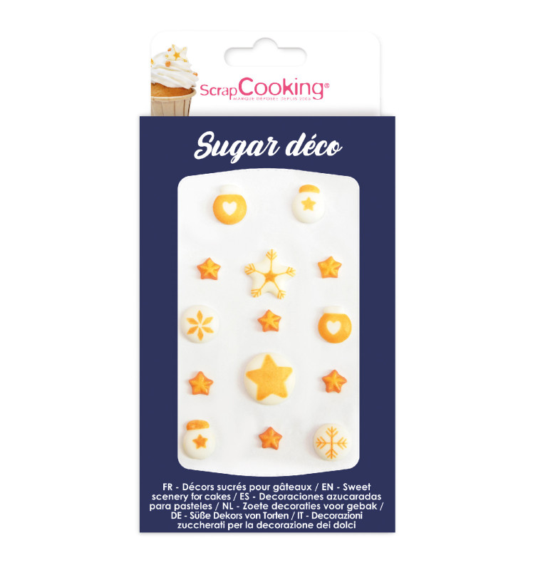 Golden deco-themed sweet scenery decorations - ScrapCooking®