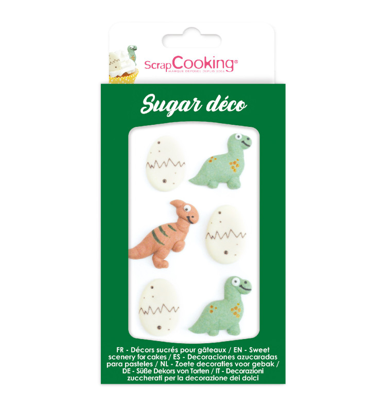 Dinosaur-themed sweet scenery decorations - ScrapCooking®