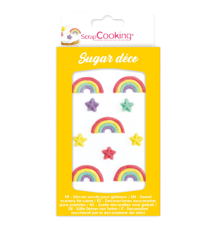 Rainbow-themed sweet scenery decorations - ScrapCooking®