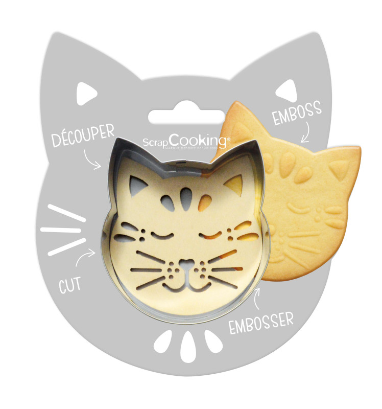 Cookie cutter + wood embosser "Cat" - ScrapCooking®