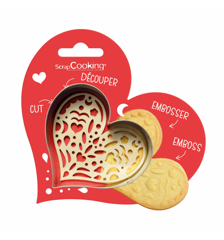 Cookie cutter + wood embosser "Heart" - ScrapCooking®