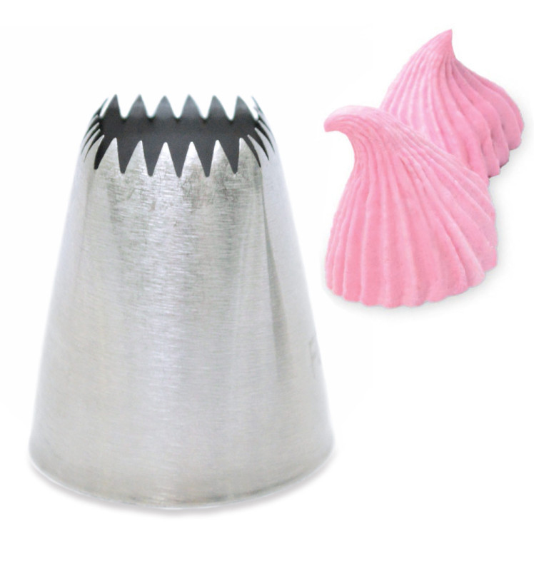 Stainless steel fluted square piping tip  - ScrapCooking®