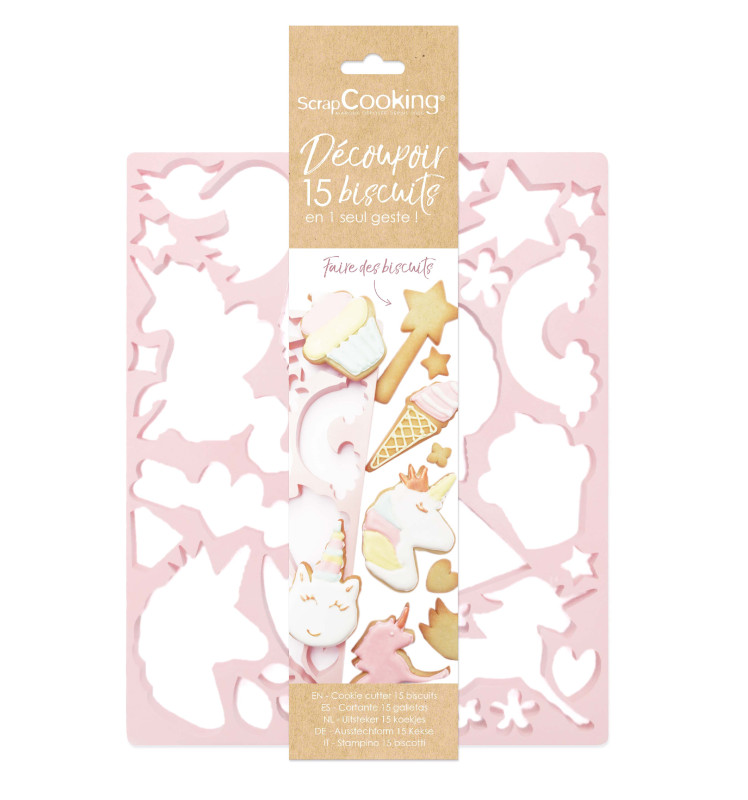 Unicorn-themed multi-cookie cutter sheet - ScrapCooking®