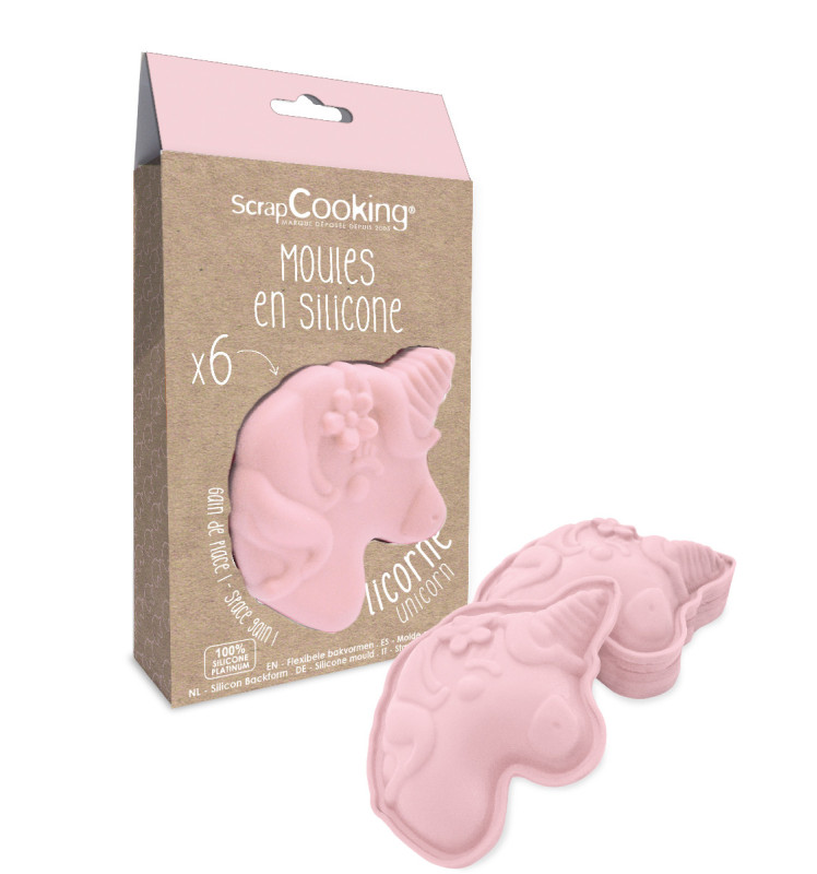 6 Individual silicone moulds Unicorn - ScrapCooking