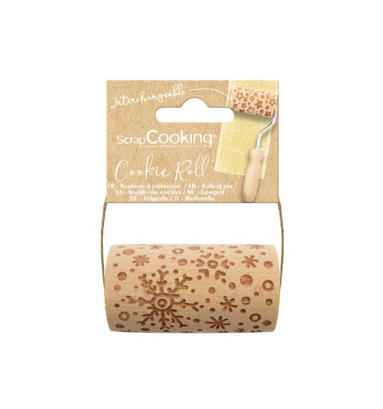 Mini embossing wooden roller Snowflake réf.5303