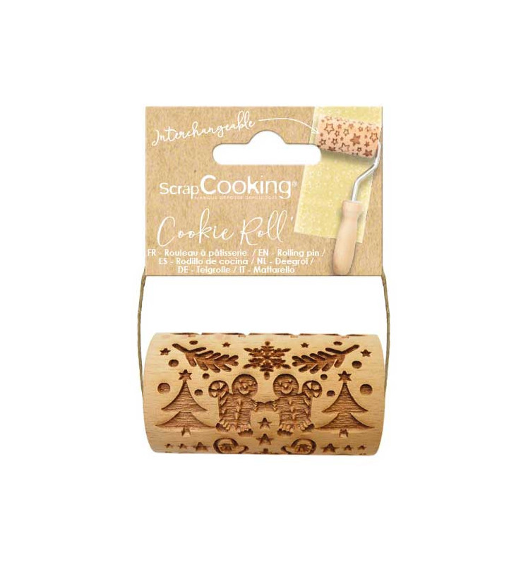 Mini rouleau bois empreinte Bonhomme pain d'épices réf.5305